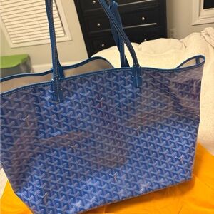 Goyard bright blue St. Louis GM tote bag